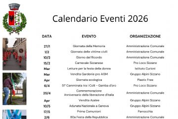 Calendario Eventi 2026